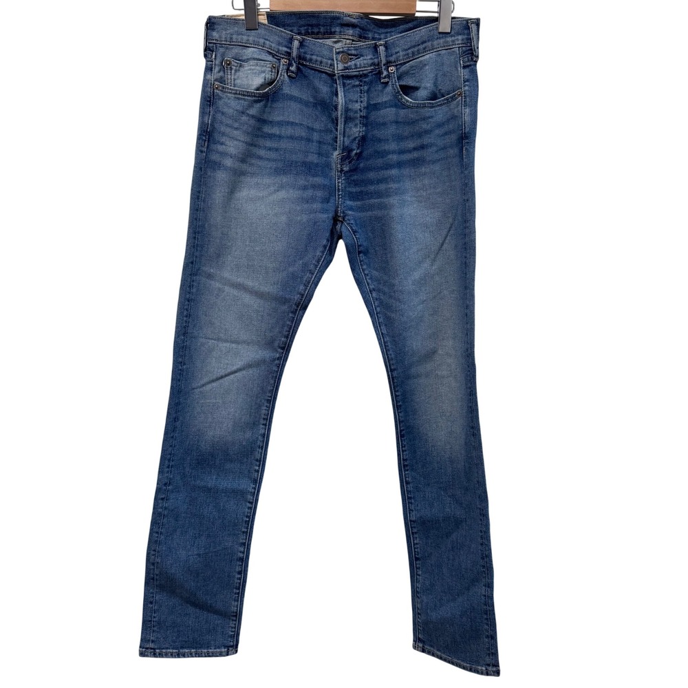 Abercrombie Fitch Mens Jeans Button Fly Medium Wash Slim Fit Size 33x32‎